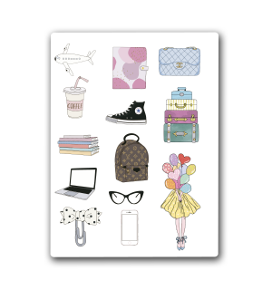 Icons Sticker. Лист виниловых наклеек А6