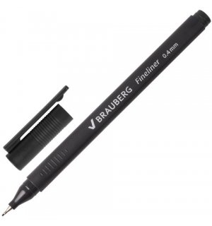 BRAUBERG "Carbon" Ручка капиллярная (линер) (0,4 мм, черные чернила)