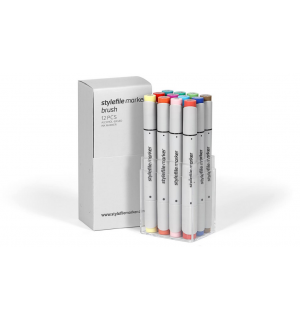 Stylefile Marker Набор маркеров Brush основные цвета B (x12)
