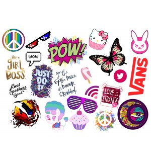 Girl Boss. Лист виниловых наклеек А4