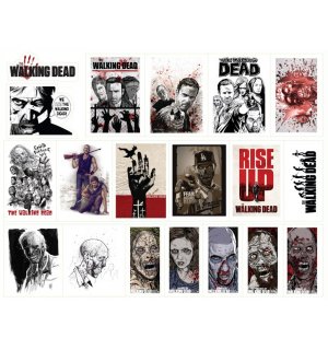 Ходячие Мертвецы (The Walking Dead). Лист виниловых наклеек А4
