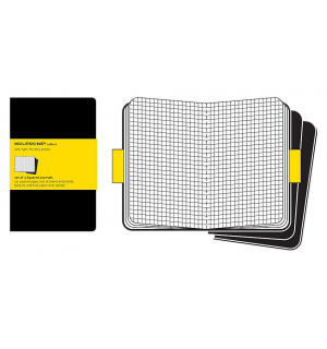 Записная книжка Moleskine Cahier (в клетку, 3 шт.), XLarge, черная