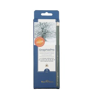 Набор чёрнографитовых карандашей Bruno Visconti GraphixPro 2H-6B  (9 шт.)