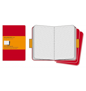 Записная книжка Moleskine Cahier (в линейку, 3 шт.), XLarge, красная