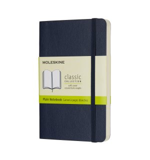Записная книжка Moleskine Classic Soft (нелинованная), Pocket, темно-синяя