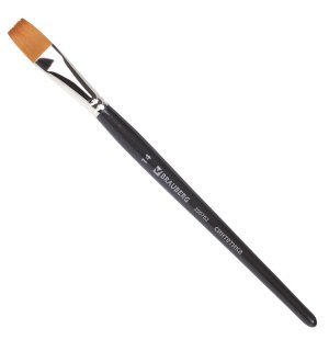 BRAUBERG ART CLASSIC Кисть художественная профессиональная синтетика мягкая под колонок, плоская, короткая ручка №14