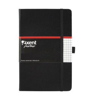 Axent Записная книжка Partner, А5-, 96 листов, в клетку, черная