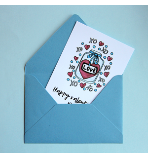 All Write Открытка почтовая Happy valentines day XO, A6