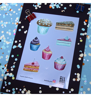 All Write Стикеры Кексы на виниловой плёнке, A5