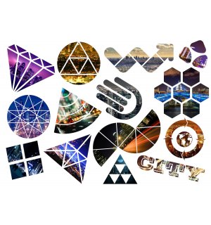 City. Лист виниловых наклеек А4