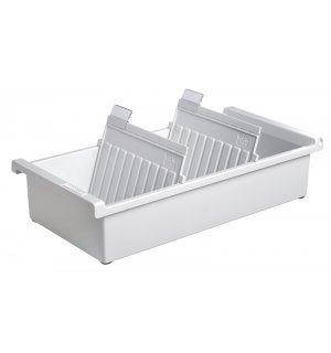 HAN Картотека пластиковая, А6, открытая, горизонтальная, на 1300 карточек, 148х105 мм, серая