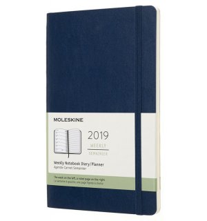 Moleskine Еженедельник Classic Soft WKNT (2019), Large, синий сапфир