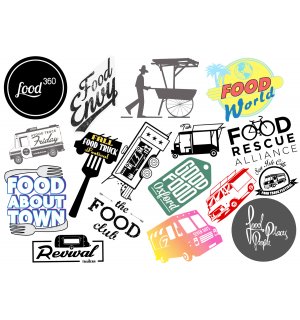Food. Лист виниловых наклеек А4