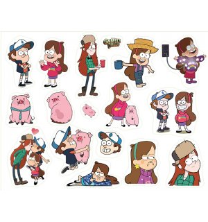 Гравити Фоллз (Gravity Falls). Лист виниловых наклеек А4