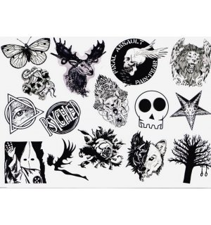 White&Black. Лист виниловых наклеек А4