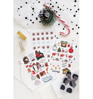 Christmas. Комплект из 3-х листов виниловых наклеек А6