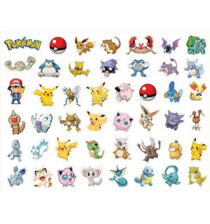 Покемоны (Pokemon). Лист виниловых наклеек А4