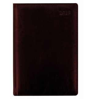 Letts Датированный ежедневник 2019 GLOBAL DELUXE A5, натуральная кожа, бургунди