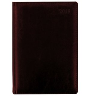 Letts Датированный ежедневник 2019 GLOBAL DELUXE IBIZA A5, натуральная кожа, бургунди