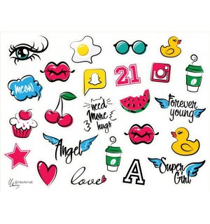 Trendy. Лист виниловых наклеек А4