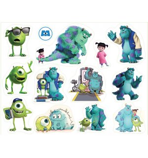Корпорация Монстров (Monsters, Inc). Лист виниловых наклеек А4