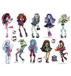 Монстр Хай (Monster High). Лист виниловых наклеек А4