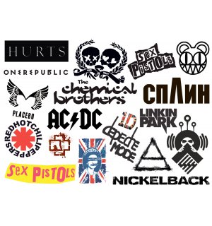Music HURTS. Лист виниловых наклеек А4