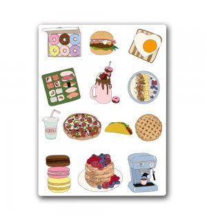 Fast food. Лист виниловых наклеек А6