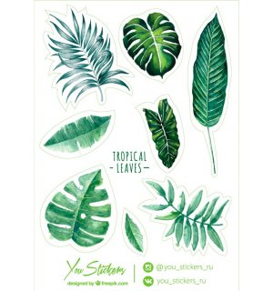 Tropical. Лист виниловых наклеек А6
