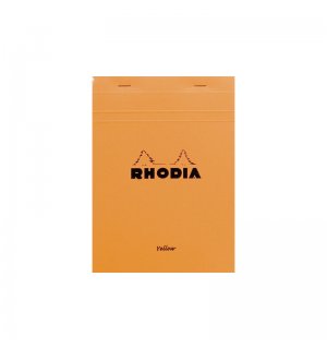 Rhodia Orange A5 Yellow Pad stapled
