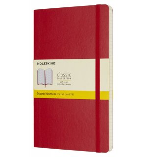 Записная книжка Moleskine Classic Soft (в клетку), Large, красная