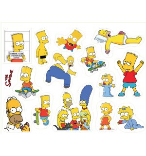 Симпсоны (The Simpsons). Лист виниловых наклеек А4