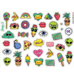 Funny_3. Лист виниловых наклеек А4