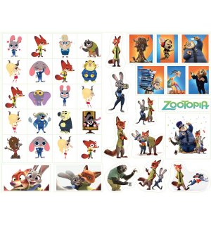 Зверополис (Zootopia). Лист виниловых наклеек А4