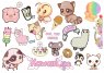 Kawaii. Лист виниловых наклеек А4