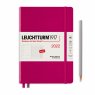Leuchtturm1917 Еженедельник-блокнот на 2022 год, неделя на странице, ягодный Medium