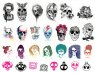 Skull Art 02. Лист виниловых наклеек А4