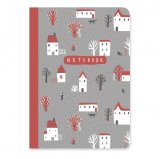 Red Wooden Flag Small houses A5