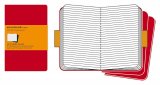 Записная книжка Moleskine Cahier (в линейку, 3 шт.), Large, красная