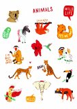 Wild Life Animals. Лист виниловых наклеек А6