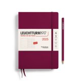 Leuchtturm1917 Еженедельник-блокнот на 2025 год, неделя на странице,  Port Red (винный) А5 Medium