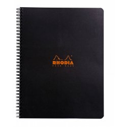 Rhodia Classic черная тетрадь на спирали (в клетку)  A4 