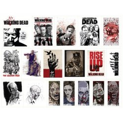 Ходячие Мертвецы (The Walking Dead). Лист виниловых наклеек А4