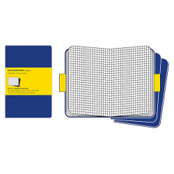 Записная книжка Moleskine Cahier (в клетку, 3 шт.), Large, синяя