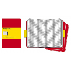 Записная книжка Moleskine Cahier (в клетку, 3 шт.), XLarge, красная