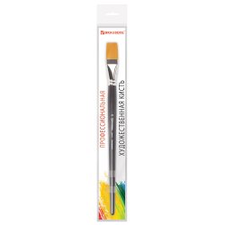 BRAUBERG ART CLASSIC Кисть художественная профессиональная синтетика жесткая, плоская, длинная ручка № 24