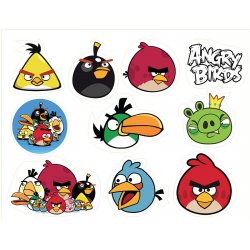 Angry Birds. Лист виниловых наклеек А4