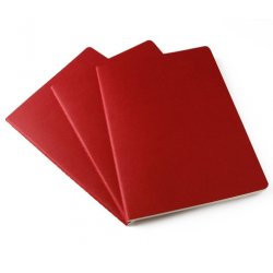 Записная книжка Moleskine Cahier (нелинованная, 3 шт.), XLarge, красная