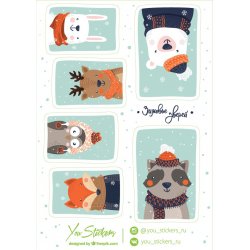 Зимовье Зверей. Лист виниловых наклеек А6