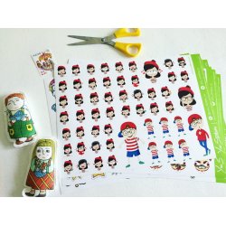 Girls&Boys. Лист виниловых наклеек А4